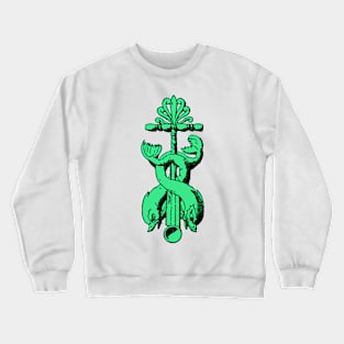 Roman Dolphin Sea Serpent Bonze Motif Crewneck Sweatshirt